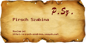 Pirsch Szabina névjegykártya